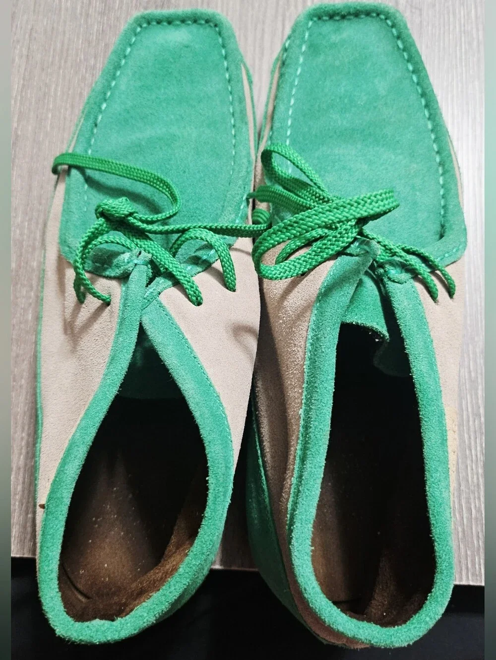 Mens British Collection Walkers New Castle 2 Suede Combo Green/Beige size 10.5